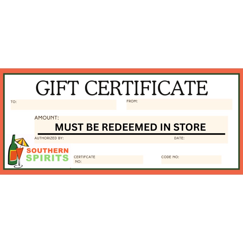 $100 Southern Spirits Gift Card (Physical Product)